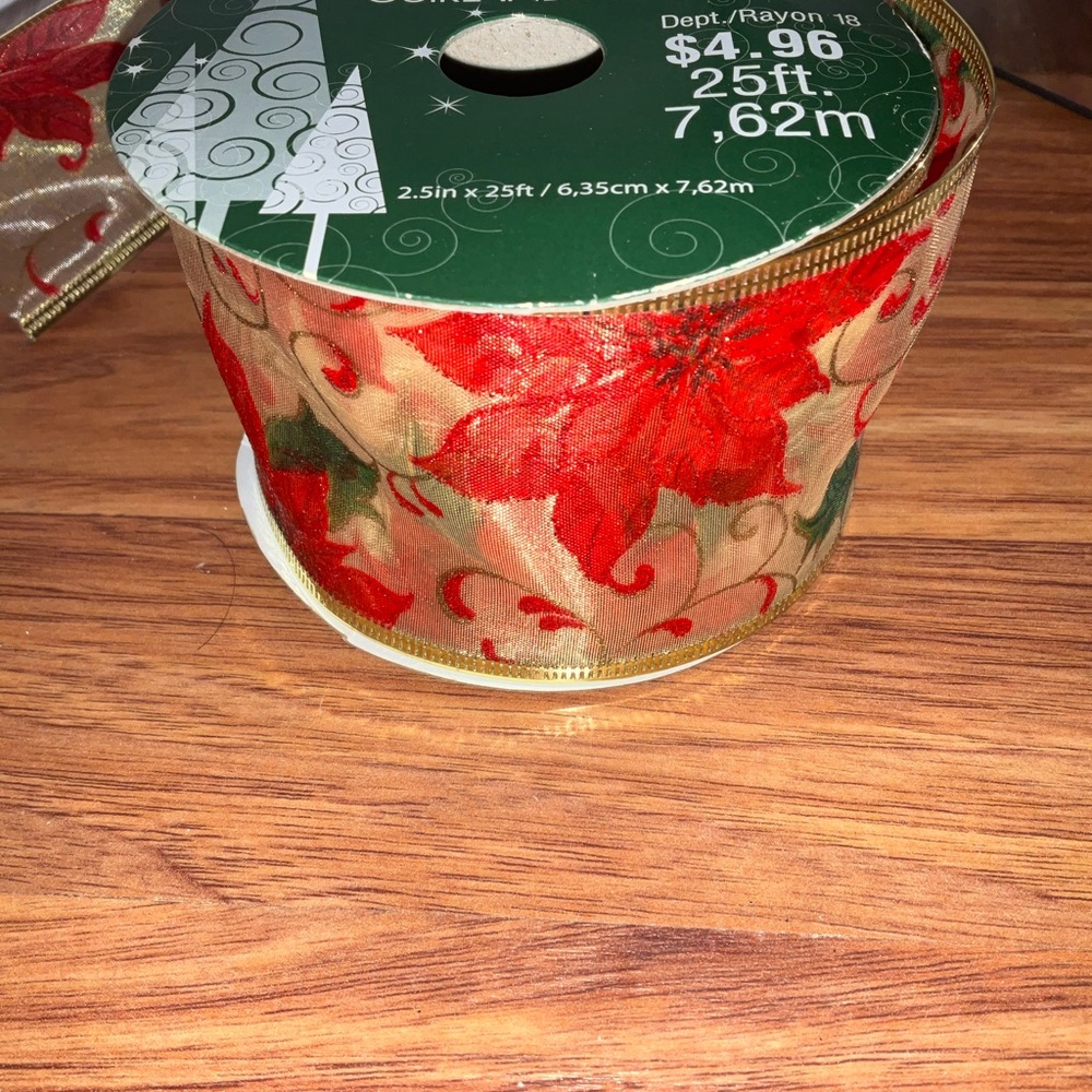 🥰 4/$25- Festive Red and Gold or Blue and White Ribbon